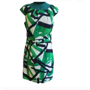Chetta B Geometric Cap Sleeve Dress